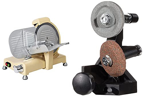 RGV 25 Special Edition Affettatrice, Diametro 25 Cm, Colore Avorio & 9168 Affilatoio Amovibile