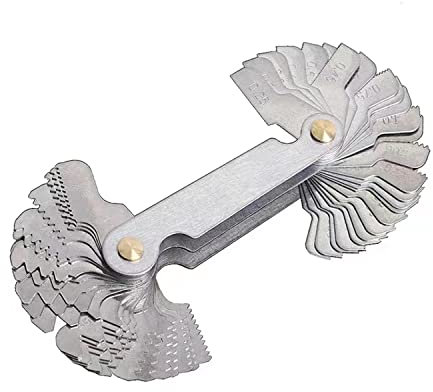 52 Pcs Thread Gauge Stainless Steel Screw Thread Gauge Tool 60°/55° Metric and Imperial Thread Pitch Cutting Gauge for Industrial Measurement Metric & Imperial