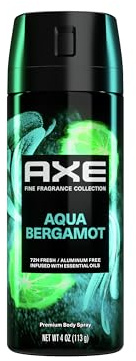 AXE Fine Fragrance Collection Premium Deodorant Body Spray for Men Aqua Bergamot with 72H Odor Protection and Freshness Infused with Aqua, Bergamot, and Sage Essential Oils 4 oz