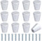 12 Piezas Pomos de Cajón de Metal, Tiradores para Muebles, Pomos de Aluminio para Armario Con Tornillos para Cajones, Puertas y Armarios de Cocina, Plata
