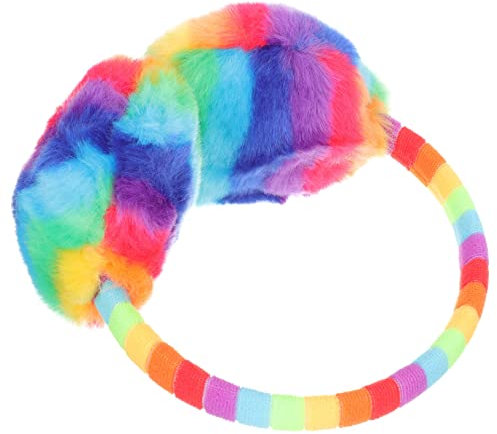 INOOMP Farbenfroher Kinder Ohrenschützer Gestrickt Plüsch Warme Winter Ohrabdeckung Mädchen Weich Waschbar Wiederverwendbar Outdoor
