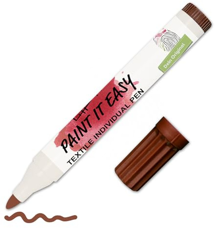PAINT IT EASY Textilstift/Stoff-Malstift für helle Stoffe, 2-4 mm, Braun