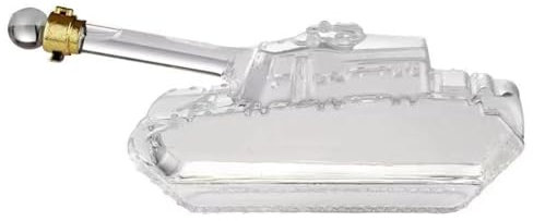 BURLOE Tank Whisky Carcantre, Créativité Cruche À Vin Vide Rechargeable Alcool Donneur Donneur Clair Verre Bourbon Carafe pour Les Anciens Combattants Militaires Cadeaux,500ml