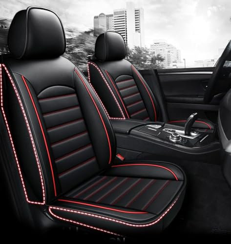 NOVSKI Auto Sitzbezüge Sets für Opel Insignia B/Insignia Sports Tourer 2017 2018 2019-2023,Leder Wasserdicht Verschleißfest sitzschoner Auto Accessories,B-Black and red