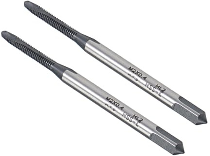 CoCud Taraud à Filetage Métrique M2x0,4 Revêtement TICN HSS 2pcs | Taraud en Acier Rapide pour creuser et Tarauder l'Acier Inoxydable