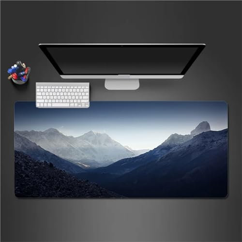 Mauspad XXL, 900x400x2mm Große Berge Gaming Mauspad, rutschfest Schreibtischunterlage, Waschbares Mousepad mit Vernähte Kanten für Gamer PC Maus und Tastatur