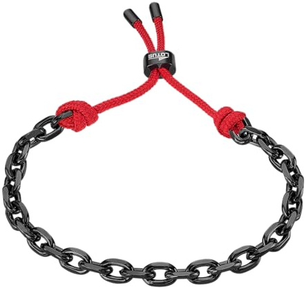 LOTUS STYLE Pulsera Hombre y Mujer Acero Inoxidable 316L Brazalete de Diseño Sofisticado, Confortable y Resistente al Agua - Negra - Unisex 240.00 mm LS2375-2/5 - Regalo de Cumpleaños, Día del Padre