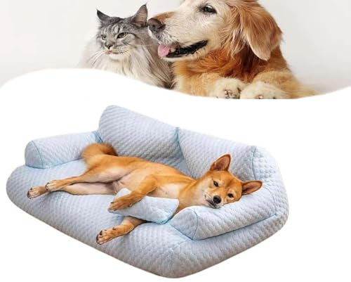 Modernes Hunde- und Katzensofa – trendiges Haustiersofa mit kühlendem Eisseidenstoff, perfekt for kleine, mittelgroße und große Haustiere, abnehmbarer Bezug, maschinenwaschbar, praktisch for alle Jahr
