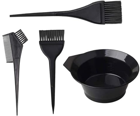 Acunny Hair Colour Bowl Set, Hair Colour Mixing Bowl and Brush Set, Hair Dye Mixing Bowl Brush Tool Set, Hard Bristle Hair Dye Tool for Home Dyeing Salons, SPAs and at Home
