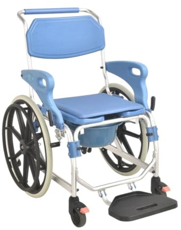 Fauteuil roulant Fauteuil roulant Chaise percée Fauteuil roulant Chaise de douche mobile avec roues verrouillables Chaise de transport Fauteuil roulant pour personnes âgées Fauteuils roulants pour a