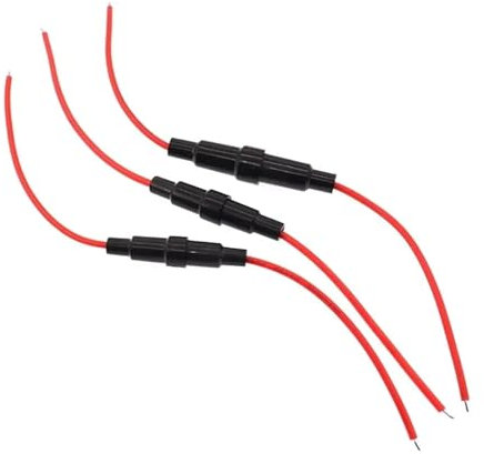 5 Paar 5 x 20 mm Inline-Sicherungshalter, 220 V, flinker Schraubsicherungshalter, flinker Glassicherungshalter, 6 x 30 mm, mit 22 AWG-Kabel(5x20mm fuse holder)