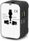 Adaptador Enchufe Universal, Adaptador de Viaje, Adaptador Universal Enchufe Viaje con 2USB, Enchufe Internacional Cargador Universal Travel Adapter para EU UK USA AUS Europeo Americano Español Ingles