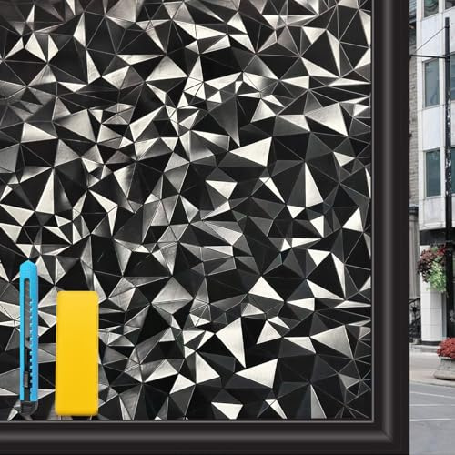 Zindoo Fensterfolie Blickdicht Verdunkelungsfolie Schwarz 90x200cm | Statisch haftend ohne Kleber, lichtdicht mit UV-Schutz für Schlafzimmer, Kinderzimmer, Büro, Türen und Dachfenster