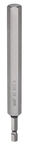 sourcing map H12.0 Hex Head Drill Bit Wrench 12mm Metric Flat Tip 1/4 Hex Shank 200mm (8) Long Magnetic Hexagonal Screw Driver Socket Industrial Screwdriver Power Bits