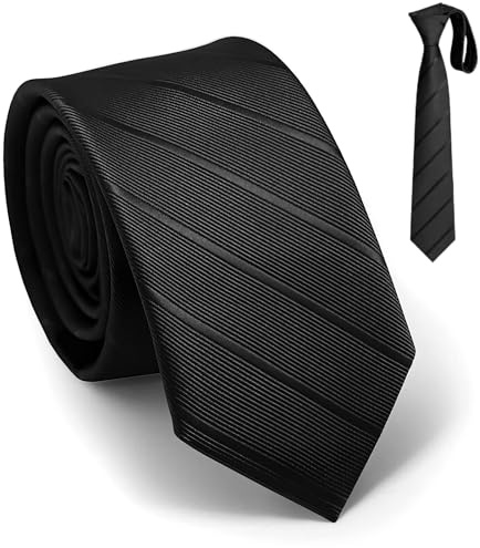 ZWWOGE Cravatta Uomo, 8 cm Cravatte Slim Uomo Eleganti Neckties, Sottile Tinta Unita Cravatta, Cravattino per Lavoro, Festa-Nero