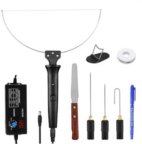 Foam Cutting Pen Kit - Electric Hot Wire Foam Cutter with 10Pcs Styrofoam Heating Needles and 28W Digital Tool for Polystyrene and Styrofoam