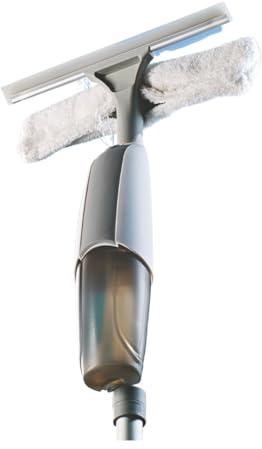 Coopers of Stortford - Window Spray Mop, 3-in-1 with Built-In Water Tank & Spray Trigger - Microfibre Pad & Squeegee for Streak-Free Shine - Cleans Glass, Tiles, Mirrors, Shower Screens