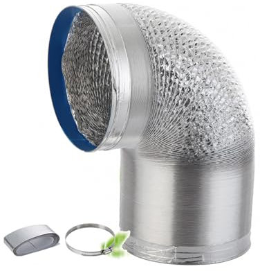 Aluminiumleitungen, Flex Air - Hitzebeständig - Isolierung - Flexibler Aluminiumschlauch - Klimaserschlauch mit stufenloser Schrumpfung(1,5m 200mm)