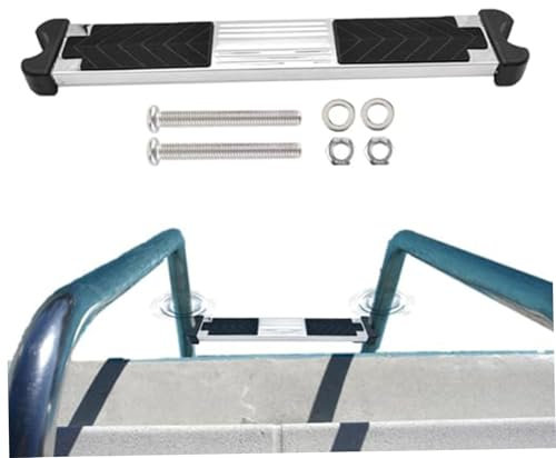 Pool Ladder Steps 20 Inch Stainless Steel Replacement Steps with Non-slip Pad for Above Ground and Inground Swimming Pools, Easy Install Mount Kit