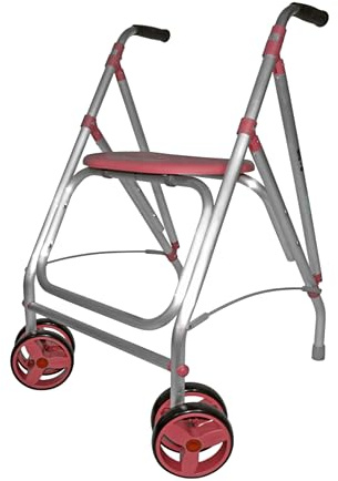 Forta ARA-D - Andador para Personas Mayores - Andador Plegable y Ligero hasta 130 kg - Altura Ajustable - Uso Interior (Coral)