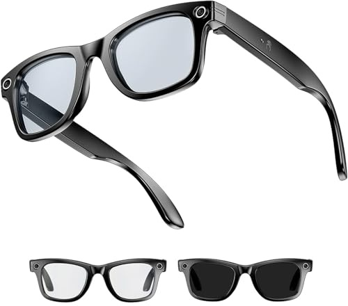 Generico AI Smart Glasses, 800W Camera Glasses, Smart Glassess with Camera and Bluetooth, Bluetooth Sunglassess Built-in Speakers,Wireless Music & Call (Blue light blocking plain glasses)