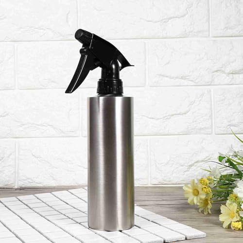 Segutage 350ML Vaporisateur Vide, Main Appuyant sur Arrosoir Arrosage, Pulvérisateur Remplissable Acier Inoxydable, Vaporisateur Plantes pour la Maison et Le Jardin (350 ML)