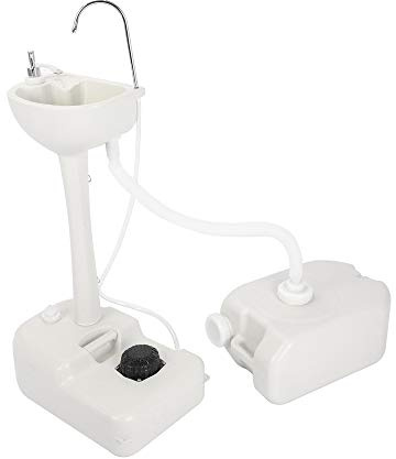 Bonnlo Portable Camping Sink, 17L Portable Hand Washing Station with 24L Sewage Tank, Outdoor Sink on Wheels, for Camping, Mobile Catering, Worksite