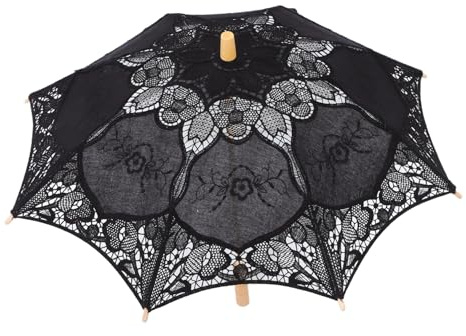 Gatuida Schirm Mit Spitze Aus Zarter Spitze Dekorativer Schirm Für Hochzeitsschirm Elegant Fotorequisiten Vintage-Schirm Schirmdekorationen Für Teepartys