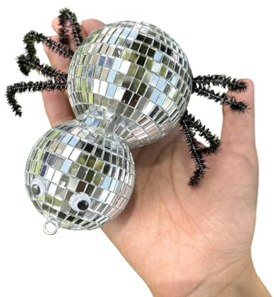 Uqezagpa Bola de discoteca reutilizable para decoración de fiestas inquietantes y vacaciones de invierno, accesorios decorativos de Halloween, decoración de discoteca de Halloween