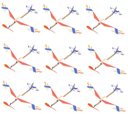 Rubber Band Powered Airplane Toy - Model Plane Gliders for Kids, Lightweight Flying Toys, Outdoor Indoor Play Set for Backyard, Beach, Family Gatherings, Party Activities, Travel Adventures (9PCS)