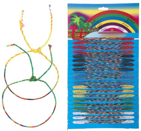 YUVKIN 100 Stück Freundschaftsarmbände, Surfer Armband, Handgemacht aus Geflochtenem Stoff, Stoffarmband Handmade, Boho Brasilien Fußkettchen für Damen (Bunt, Rot)