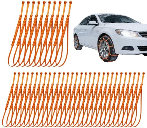 40PCS Snow Chains For Cars - 91x2cm Adjustable Anti-Slip Tire Zip Ties, Reusable Snow Tire Chains, Winter Tires Wheels Chain, For Auto Pickup Trucks Suv On Ice Sand Mud Rain Road Outdoor