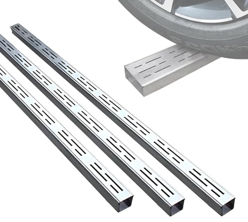 JUCCJUXIN Canaletta Scolo Acqua Piovana Griglia di Drenaggio, Extra Piatto Scarico in Acciaio Inox for Esterni, Drenaggio Francese Poroso for Garage, for Filtrare i Detriti(H4*W7CM/H1.57*W2.75IN)