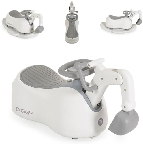 Moni Töpfchen 4 in 1 Diggy Bagger, Rutscher, Schaukelspielzeug, Licht, Musik weiß