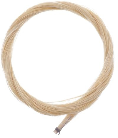 Geigenbogen Haar aus Pferdehaar, Beige, Vorgebunden und Versiegelt | Leichtes Zubehör für Schüler und Anfänger, Einfache Befestigung Am Bogen, Geeignet für Violine