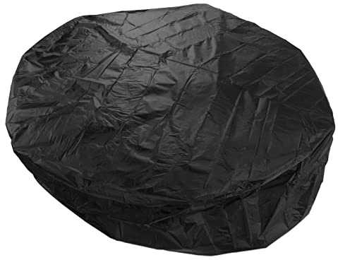 SIXRUN Housse de Protection Ronde pour, Imperméable, Anti-poussière, pour Meubles D'extérieur, Résistante aux Intempéries, pour Utilisation dans Le Bain – Taffetas de Polyester argenté 190 (Black)