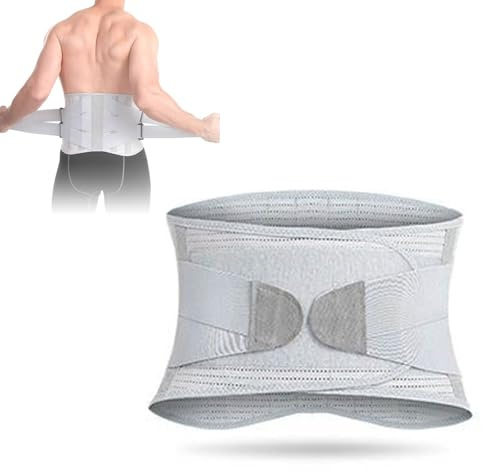 KFGISD, 4 PVC-stödstänger Dubbeltrycksstöd for nedre delen av ryggen Smärtlindring for ischiasmärta Svart L,Ryggstöd(Grey,L)