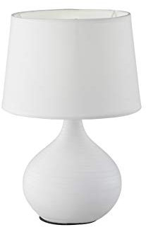 Reality Leuchten r50371025 Martin, lampada da tavolo, Ceramica, E14, Cappuccino, 20 x 20 x 29 cm, bianco, 20 x 20 x 29 cm, E14