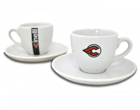 Cinelli Espresso Cups & Saucers, White, Set of 2
