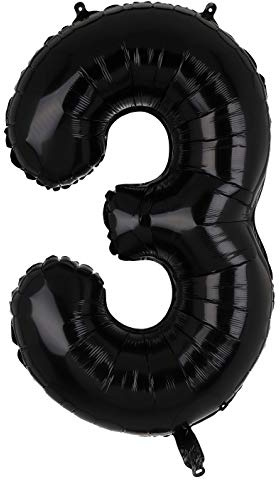 100 CM Groß Schwarz Zahl 3 Folienballon Luftballon Folien Mylar Riese Helium Luftballons Geburtstag Party Deko Lieferungen XXL