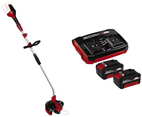 Einhell Akku-Rasentrimmer GE-CT 36/30 Li E Power X-Change (2x18 V, 9.000 U/min., elektr. Drehzahlregulierung, Fadenspule mit Tippautomatik, inkl. 2x 4,0 Ah Akku und Twincharger)