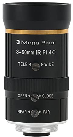 3.0MP 8-50mm CS C Lente de Montaje teleobjetivo Lente Largo Lente Industrial CCTV Microscope Lens Manual de Campo Visual Grande Iris Lentes de Aumento