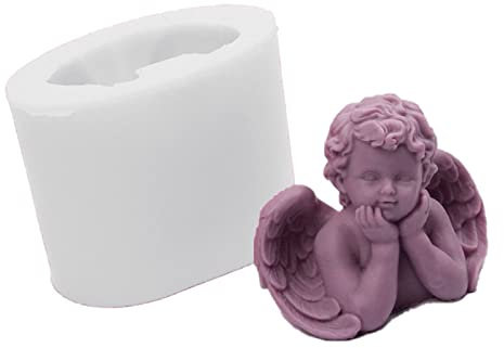3D Silikonform Engel Gießform, Kuchen Fondant Backform Baby Engel Silikon Seife Form, DIY Fondant Backen Werkzeug Für Schokolade Kuchen Form Dekorieren (Typ 4)