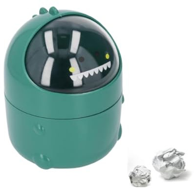 Beufee Cute Desktop Trash Can, Mini Countertop Garbage Can Cartoon Animal Shape Garbage Bin Waste Paper Bin with Lid Small Garbage Can for Bathroom Vanity Desk Coffee Table