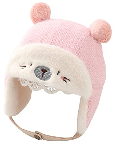 Baby-Wintermütze, Trapperhut aus Kaschmir, Thermo-Mütze, niedlich, russische Mütze, Ski, Snowboard, mit Ohrenschützern, warm, Sturmhaube im Freien, Windstopper für Kinder, Mädchen, Jungen, 6-18 Monate
