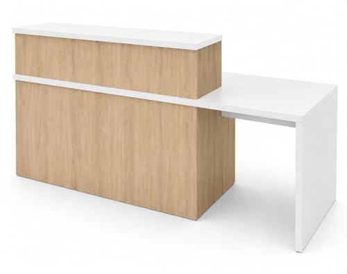 OFILIKE. Mostrador de Recepción Apolo. Mostrador Adaptado para Minusválidos, Lado Izquierdo Oficina, Tienda, Clínica (120+60 cm)