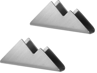 enyuwlcm Visitenkartenhalter aus Metall für Schreibtisch, Edelstahl, Visitenkartenständer für Büro, Tischplatte, Theke, Organizer, 2 Stück (Silber)