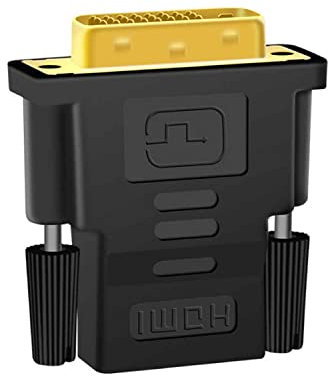 Beigemo Adaptador HDMI a DVI 1080p- HDMI Hembra a Conector DVI (24+1) Full HD para Monitores PC o Proyectores - Negro