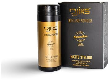 Djiks Poudre Coiffante Homme - Poudre Texturisante - Poudre matifiante Cheveux de Haute Qualité, Poudre Coiffante pour un Look Naturel et une Tenue Longue Durée 20 gr