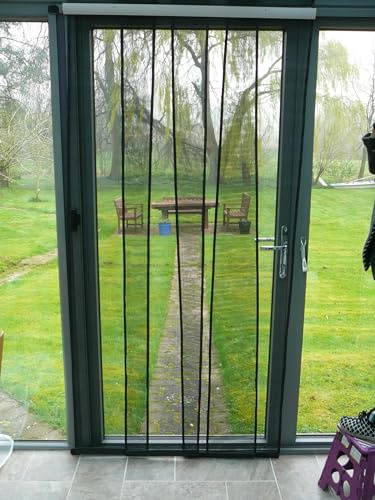 Flyscreen Queen Multi Panel Fly Screen Door Charcoal 145cm x 230cm 57 x 90.5 inch